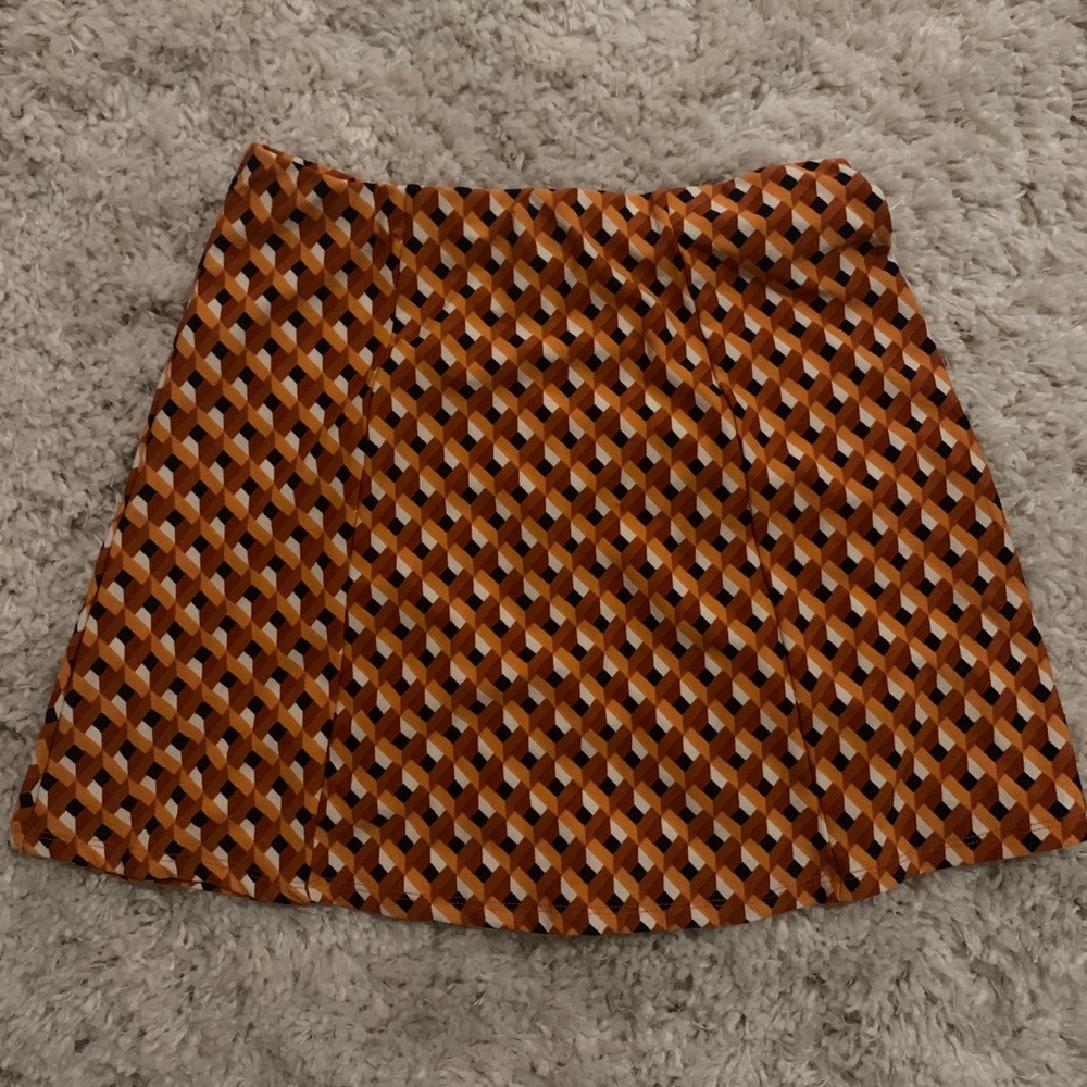 Orange and White Forever 21 Skirt
